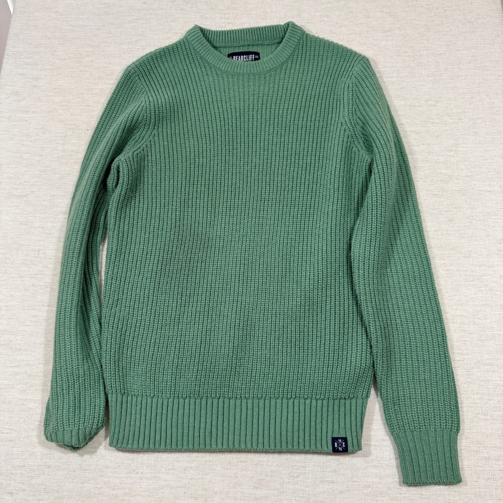 Bearcliff Sweater Mens XS Green Excellent Shaker Rib Knit Pullover SW PASTEL W23